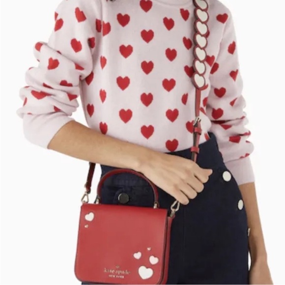 Kate Spade Red Staci Sweet Heart Square Crossbody Bag  NWT - Picture 2 of 8